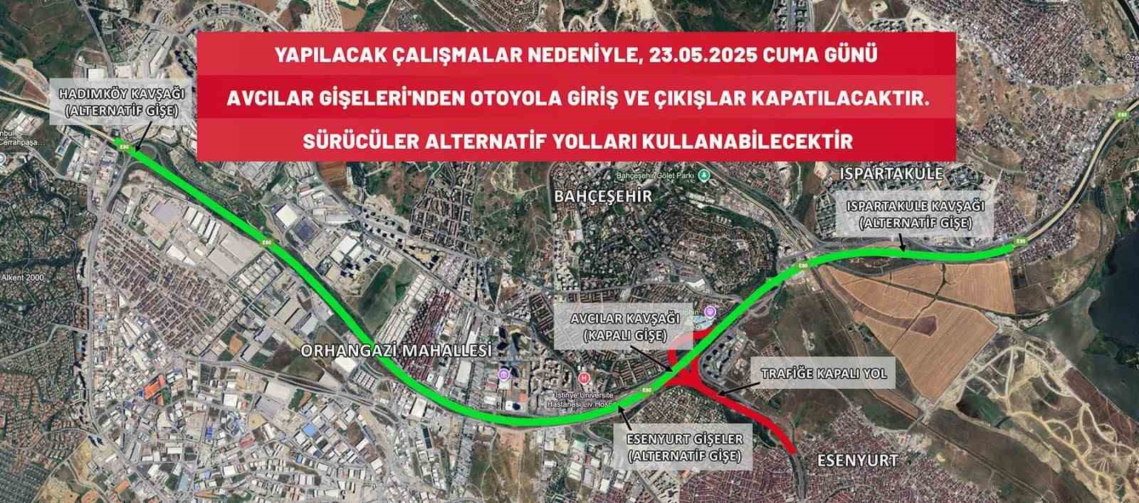 avcilar-giseleri-calisma-nedeniyle-arac-trafigine-kapatildi