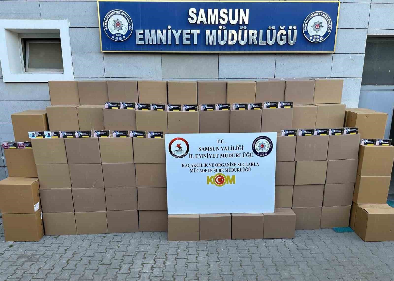 samsunda-2-milyon-260-bin-adet-kacak-makaron-ele-gecirildi