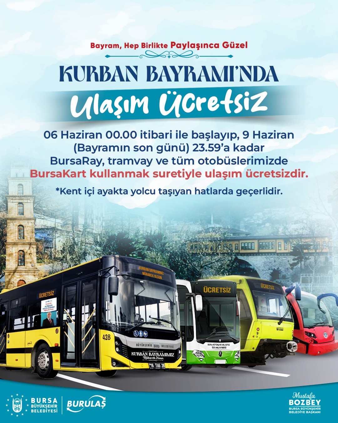bursada-kurban-bayrami-boyunca-ulasim-ucretsiz