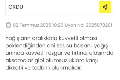 meteorolojiden-ordu-icin-sari-kodlu-uyari