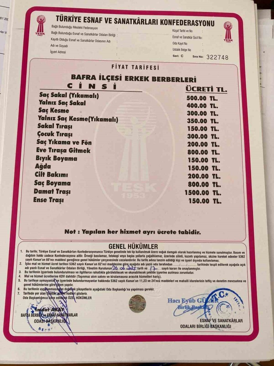 bafrada-berber-ve-kuaforlere-zam-ense-tirasi-150-lira