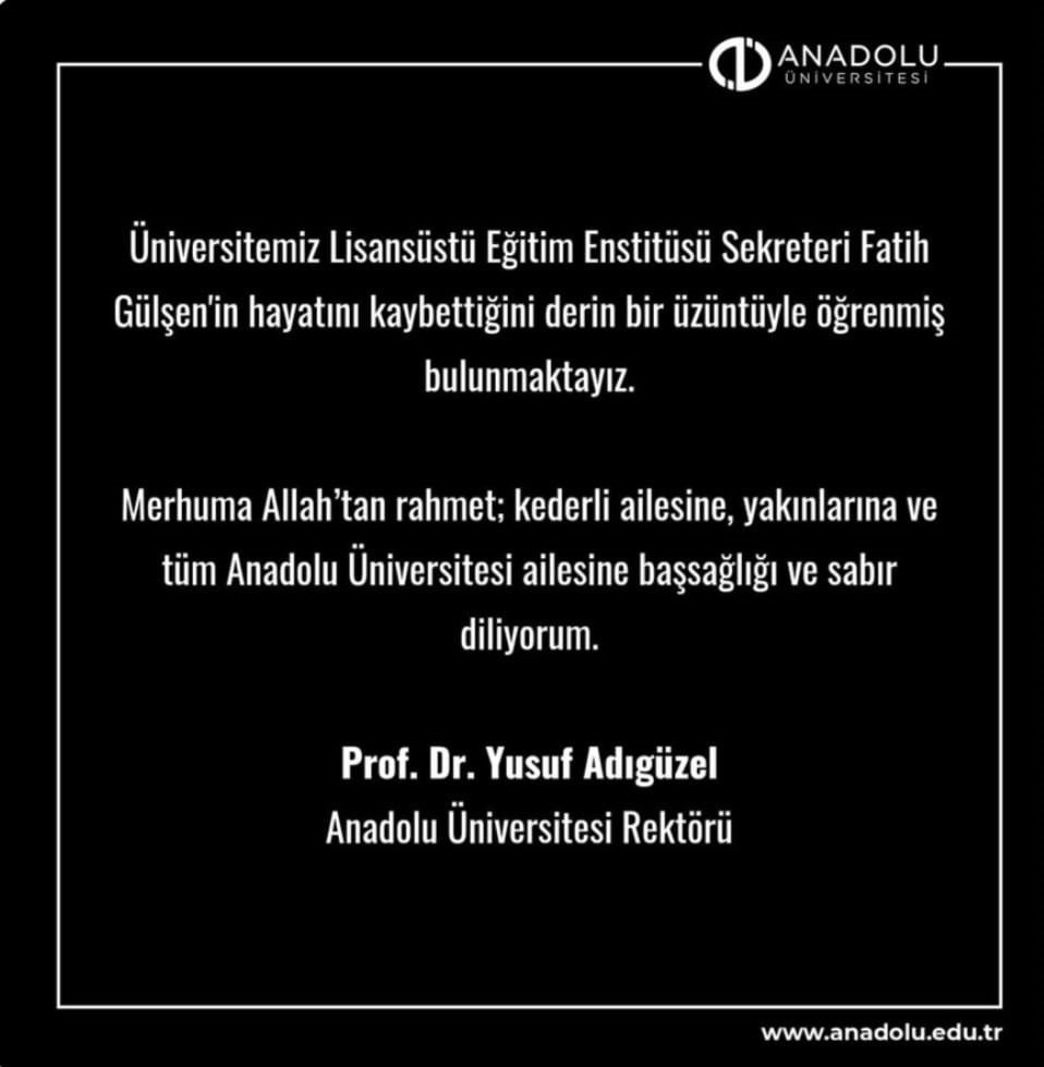 rektor-adiguzelden-fatih-gulsen-icin-taziye-mesaji