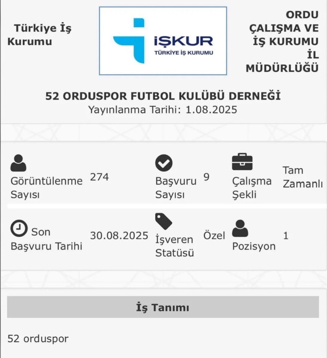 52-orduspor-iskur-uzerinden-futbolcu-ilani-verdi