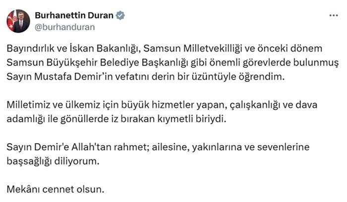 iletisim-baskani-durandan-mustafa-demir-icin-taziye-mesaji