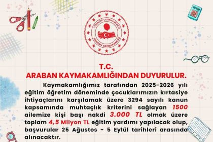 araban-kaymakamligi-bin-500-ihtiyac-sahibi-cocuklara-yardim-yapacak