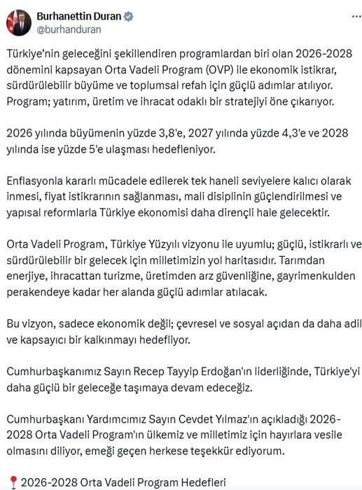 iletisim-baskani-duran-orta-vadeli-program-turkiye-yuzyili-vizyonuyla-uyumlu-yol-haritasidir
