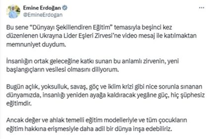 emine-erdogan-5-lider-esleri-zirvesine-video-mesaj-gonderdi