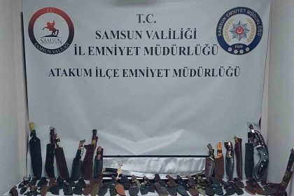 samsunda-polis-ruhsatsiz-silah-ve-cok-sayida-bicak-ele-gecirdi