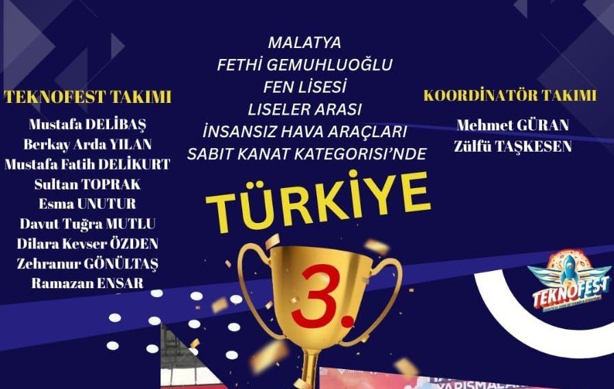 fethi-gemuhluoglu-fen-lisesi-teknofestte-turkiye-ucuncusu-oldu