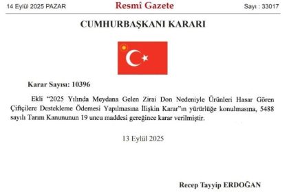 zirai-dondan-etkilenen-ciftcilere-destek-verilmesine-iliskin-cumhurbaskani-karari-resmi-gazetede