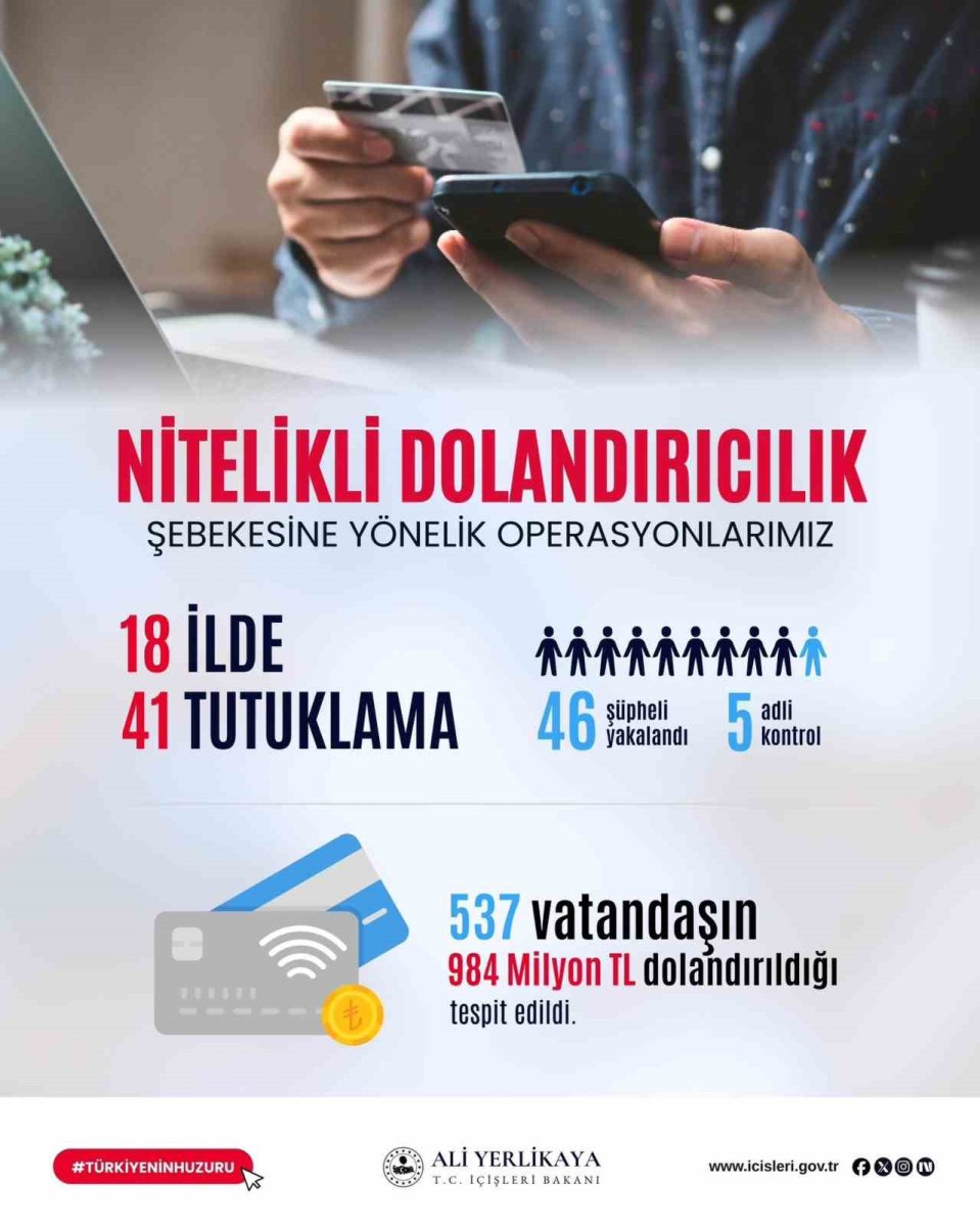 bakan-yerlikaya-537-vatandasimizi-984-milyon-lira-dolandiran-sebeke-cokertildi