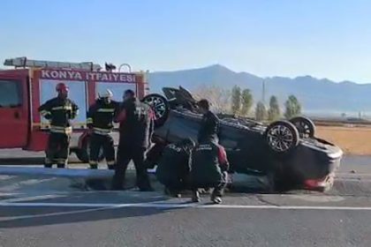 konyada-otomobil-takla-atti-3-yarali