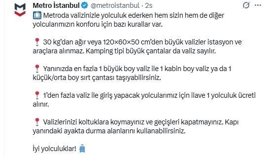 metro-istanbulda-valiz-icin-ek-ucret-donemi