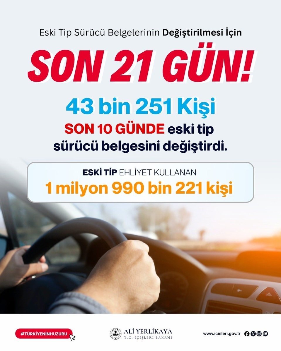 bakan-yerlikaya-eski-tip-surucu-belgesi-son-21-gun-sure-uzatilmayacak
