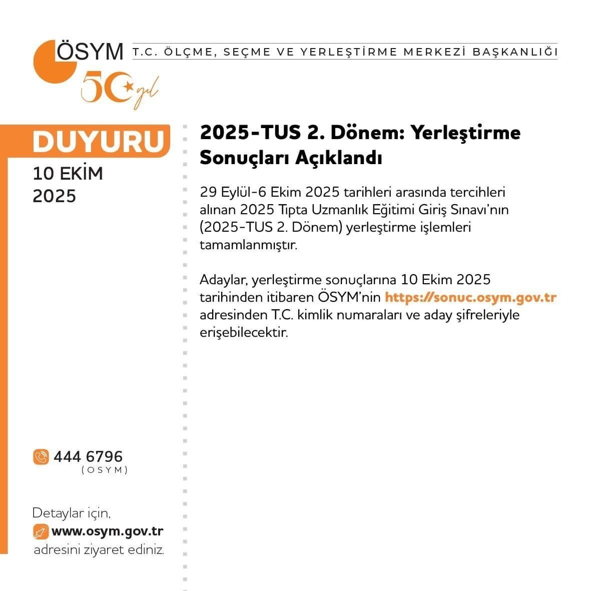 tus-2-donem-yerlestirme-sonuclari-aciklandi