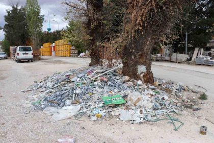 baksan-sanayi-sitesinde-agacin-cevresindeki-moloz-ve-sanayi-atiklarina-tepki