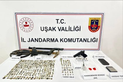 usakta-jandarma-ekipleri-tarihi-eser-kacakcilarina-goz-actirmadi