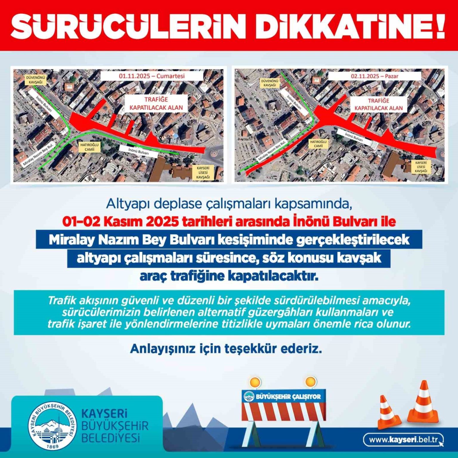 kayseri-buyuksehirden-suruculere-inonu-miralay-nazim-kavsagi-uyarisi
