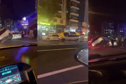 diyarbakirda-ilginc-kaza-arac-baska-bir-aracin-uzerine-cikti