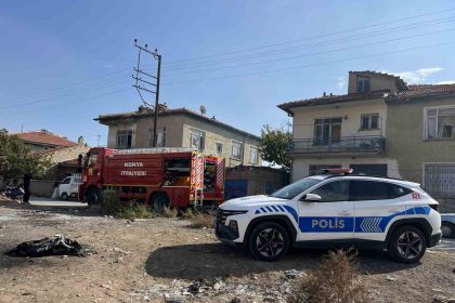 konyada-kullanilmayan-mustakil-evde-yangin