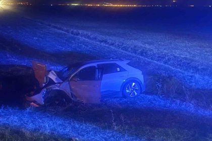 musta-otomobil-yola-cikan-inege-carpti